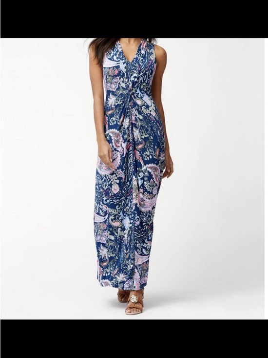Tommy Bahama Dresses & Skirts - Tommy Bahama Tambour Promenade Paisley Maxi Dress V-Neck Viscose Sz Small Resort